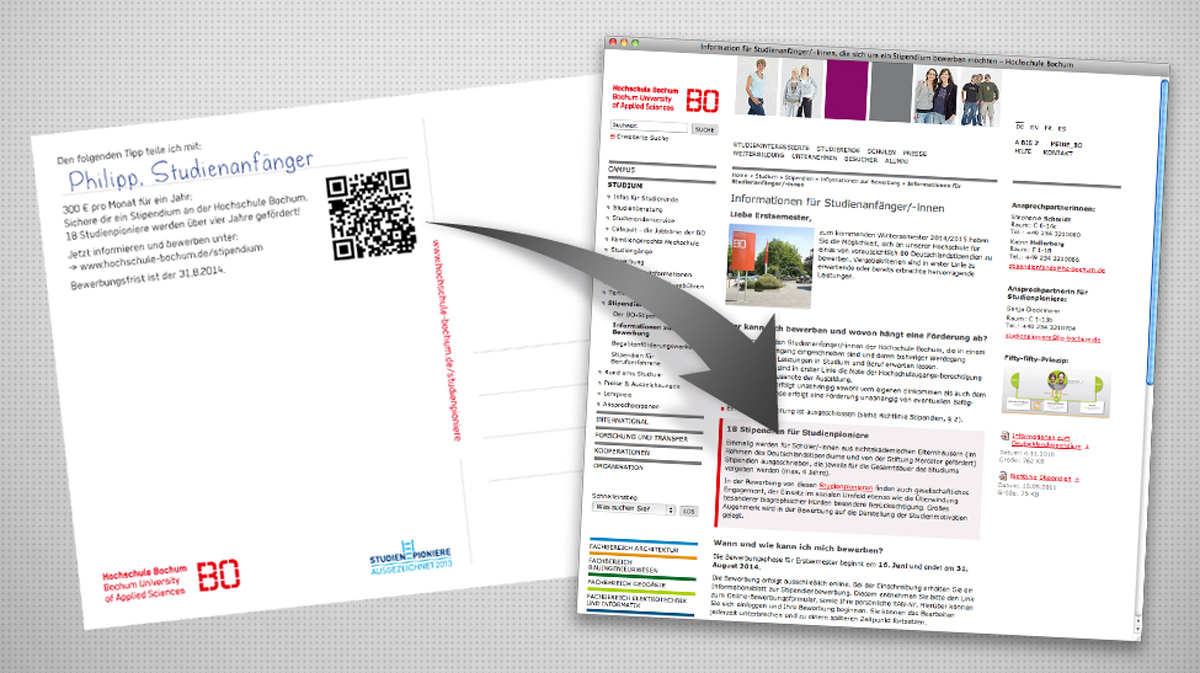 Mockup Studienpioniere Werbebotschaft