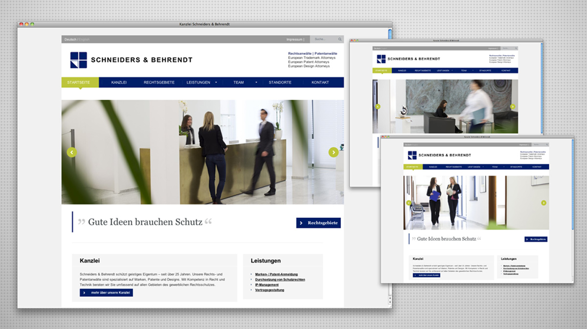 Mockup Responsive Kanzlei-Website in WordPress