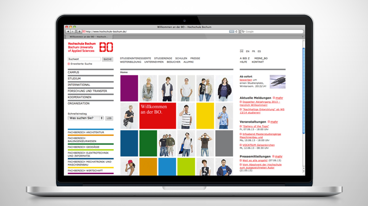 Website Hochschule Bochum