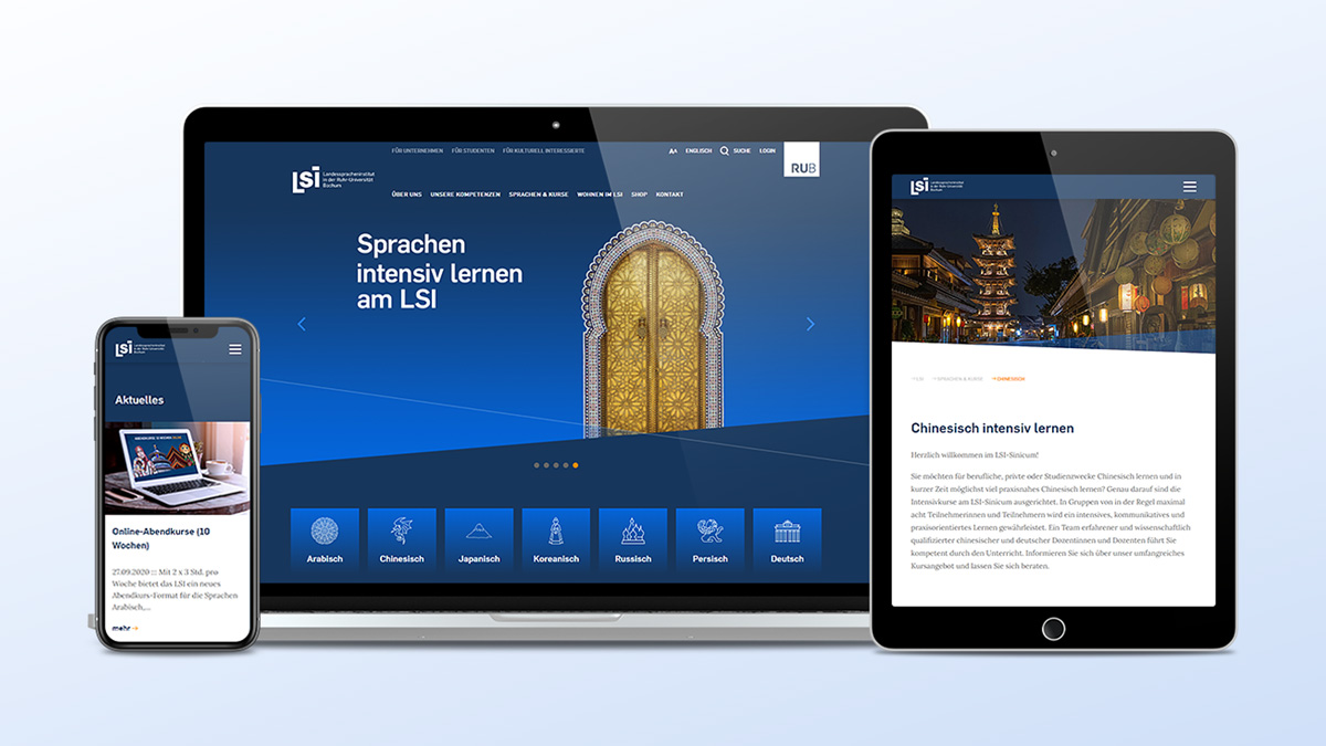 Website Landesspracheninstitut (LSI) in der Ruhr-Universität Bochum