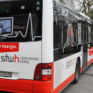 Teaserbild Transport Media Beschriftung Bus für Stadtwerke Herne
